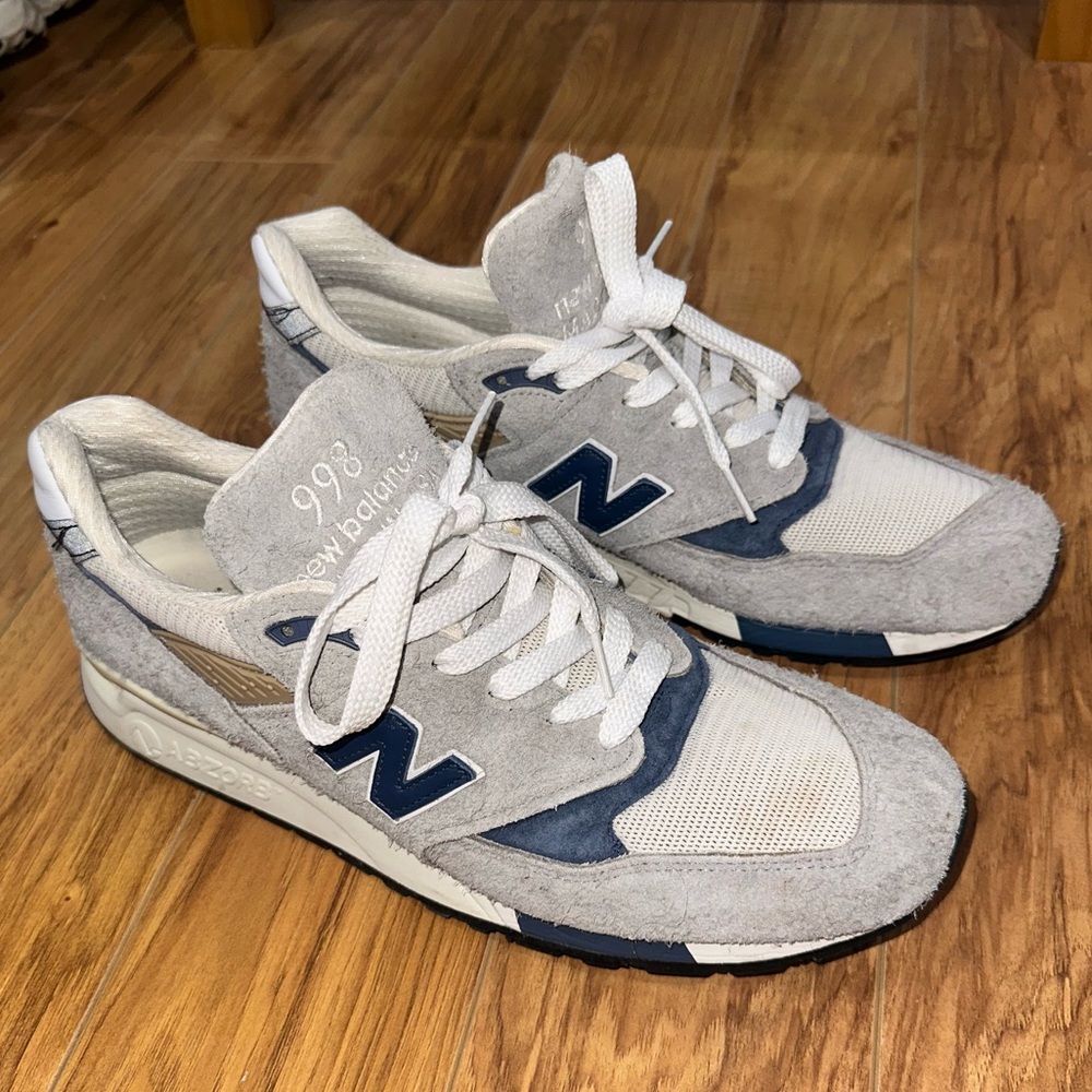 New Balance 998 Made in the USA- Grey/Navy suede